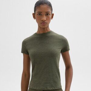 Theory Tiny Tee in Dark Olive Organic Cotton Size XL